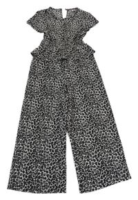 Bílo-černý leopardí kalhotový overal Dunnes