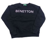 Černá mikina s logem Benetton