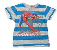 Azurovo-šedé pruhované tričko se Spider-manem Adams