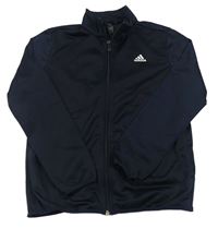 Tmavomodrá propínací sportovní mikina s logem Adidas