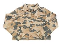 Broskvovo-šedá army riflová crop bunda F&F