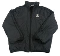 Černá šusťáková zimní bunda s logem Adidas
