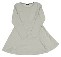 Bílo-šedé vzorované šaty Pepperts