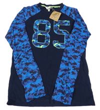 Nové - Tmavomodro-modré triko s číslem Kangaroo