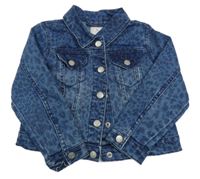 Modrá vzorovaná riflová bunda Place 