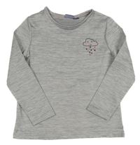 Šedé melírované sportovní triko s mráčkem Lupilu 