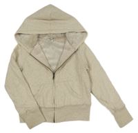 Béžová melírovaná propínací zateplená mikina s kapucí Cherokee