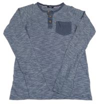 Tmavomodro-bílé pruhované triko George