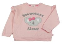 Světlerůžová oversize mikina s koalou Ollies Place