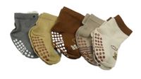 Nové - 5x - Šedé + béžové + hnědé + smetanové ponožky 