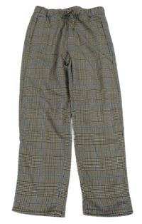 Béžovo-modré kostkované kalhoty H&M