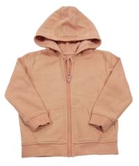 Světlerůžová propínací mikina s kapucí George 