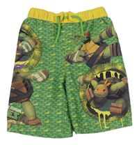 Zeleno-žluté plážové kraťasy se Želvami Ninja George 