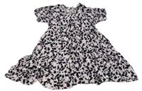 Bílo-fialovo-černé vzorované lehké šaty Y.F.K.