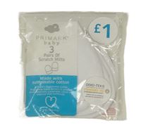 Nové - 3x - Bílé bavlněné rukavice Primark