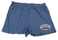 Modré bavlněné kraťasy s nápisem F&F