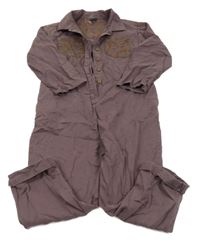 Fialový kalhotový riflový overal s kapsami Next 