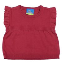 Malinová svetrová vesta s volánky Topolino