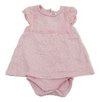 Světlerůžové kytičkované bavlněné šaty se všitým body Topomini 
