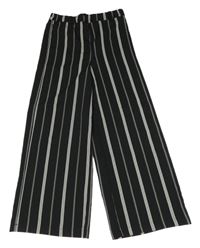 Černo-bílé pruhované culottes kalhoty Stop+go vel. 176