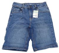 Modré stretch skinny teplákové riflové kraťasy Denim Co.