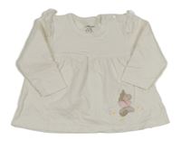 Smetanová tunika s jednorožcem a volánky