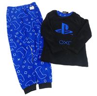 Černo-safírové plyšové pyžamo PlayStation zn. PRIMARK