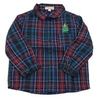 Tmavomodro-kostkovaná košile s příšerkou DU PareiL