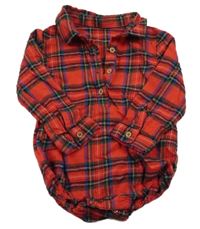 Červeno-kostkované body s límečkem Tu