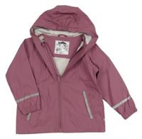 Starorůžová nepromokavá bunda s kapucí lupilu