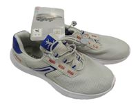 Nové - světlešedo-safírové vzorované textilní botasky L&D vel. 34