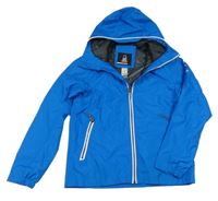 Modrá šusťáková funkční jarní bunda s kapucí TRIBORD