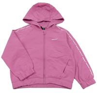 Tmavorůžová propínací mikina s logy a kapucí bekkin