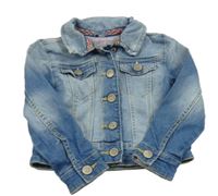 Světlemodrá tepláková riflová crop bunda s límečkem C&A