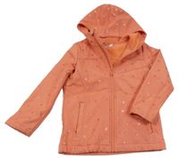 Oranžová melírovaná softshellová bunda s motýlky a kapucí Topolino