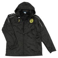 Černá šusťáková jarní sportovní bunda s ukrývací kapucí JAKO