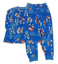 Modré plyšové pyžamo se Sonicem s kamarády 