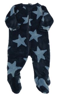 Tmavomodrá plyšová kombinéza s hvězdičkami Next