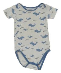 Bílo-modré body s velrybami Tchibo