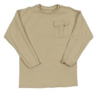 Béžové žebrované mikinotriko s kapsou George