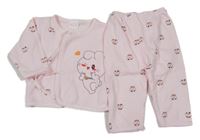 2set - Světlerůžové triko na zavazování + tepláky s obrázky 