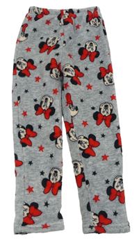 Šedé chlupaté pyžamové kalhoty s Minnie Disney