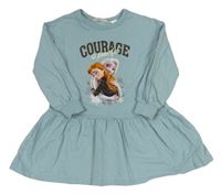 Světlemodré teplákové šaty s Frozen H&M