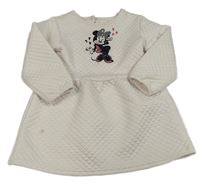 Bílé prošívané teplákové šaty s Minnie s flitry Primark