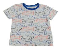 Bílé tričko se žraloky Mothercare
