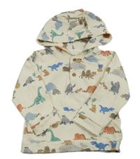 Krémová mikina s dinosaury se zvířaty a kapucí zn. M&S