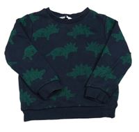 Tmavomodrá mikina s dinosaury zn. M&S