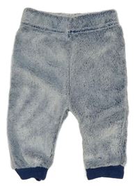 Bílo-tmavomodré chlupaté tepláky Ergee