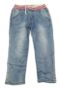 Modré rifle s úpletovým pasem