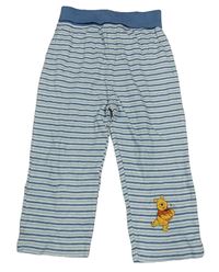 Modro-bílé pruhované lehké tepláky s Púem